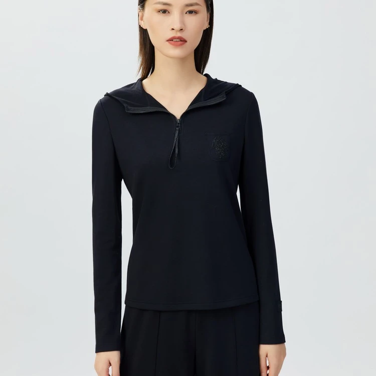 2022秋季新款黑曜岩丘比特卫衣拉链套头休闲连帽卫衣5300662