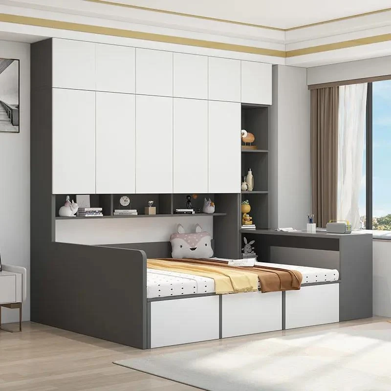 榻榻米床柜一体小户型衣柜床多功能储物床家用书柜一体床组合床