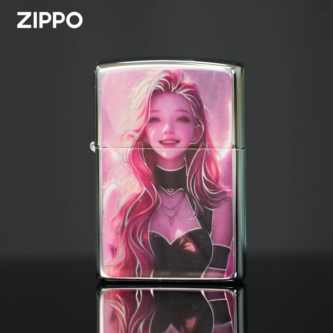 ZIPPO/之宝萨勒芬妮女孩描银封釉工艺男士打火机双面镜面防风DYJ1