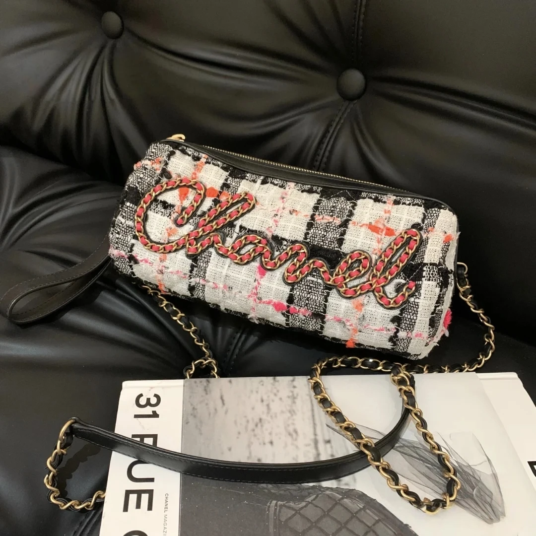 99新 Chanel/香奈儿 Rose/香奈儿毛呢手提保龄球784643