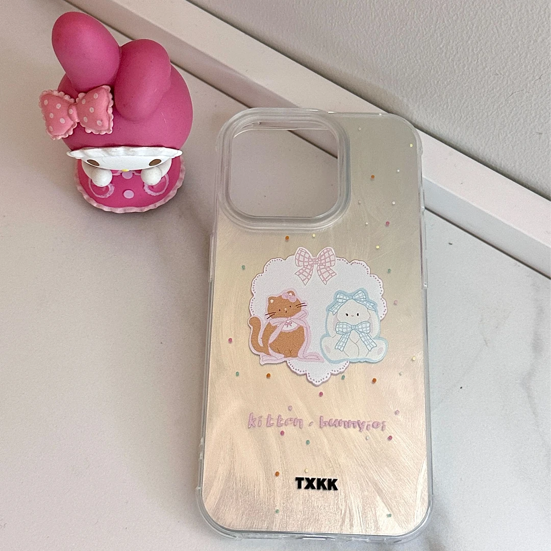 波点杰里小猫小兔适用于iPhone/华为/荣耀/小米/oppo/vivo手机壳