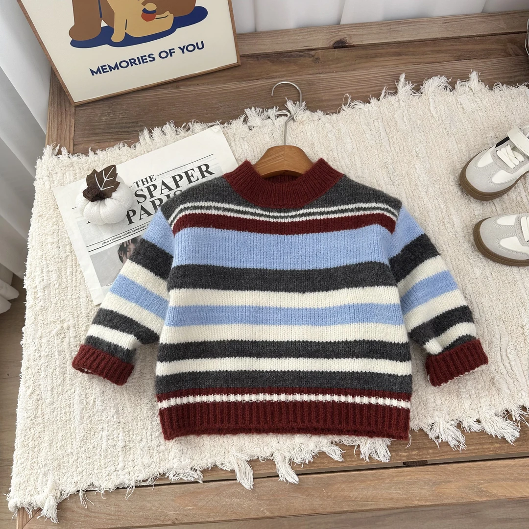 男童毛衣2024新款撞色条纹毛衣BMD3670