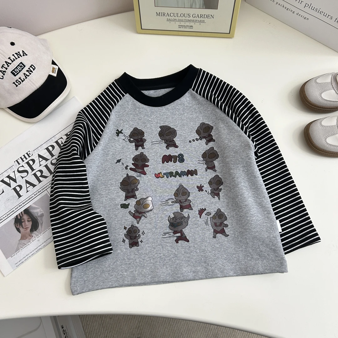 男童长袖T恤2024新款温变奥特曼长袖打底衫BMD3676