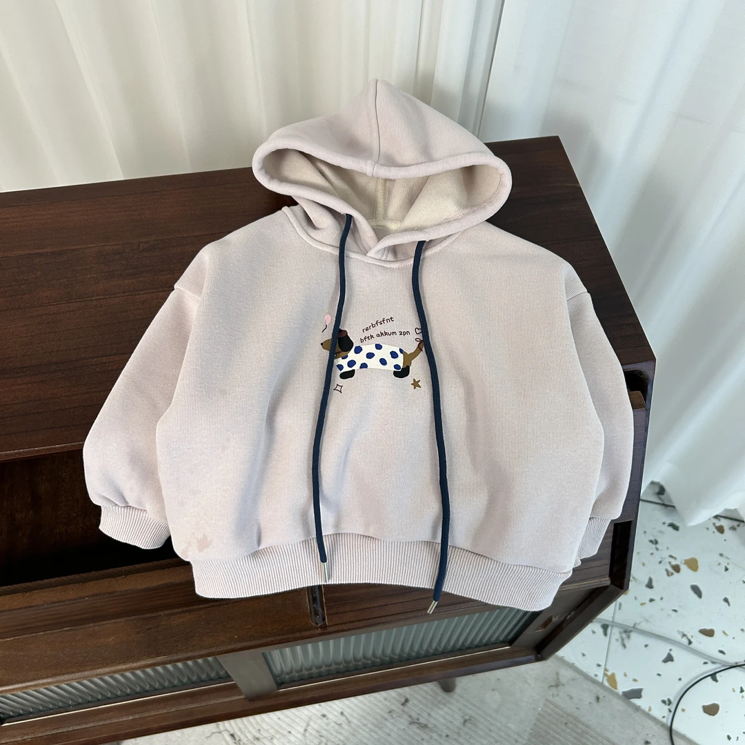 2024男童新款深秋加绒款男童气球小狗连帽卫衣BMD3065