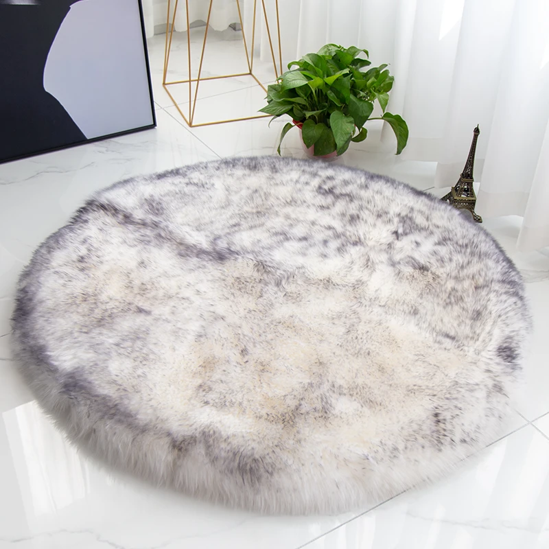 骏牧澳洲圆形地毯客厅卧室毛毯羊毛地毯毛毯羊毛沙发椅垫圆垫地毯