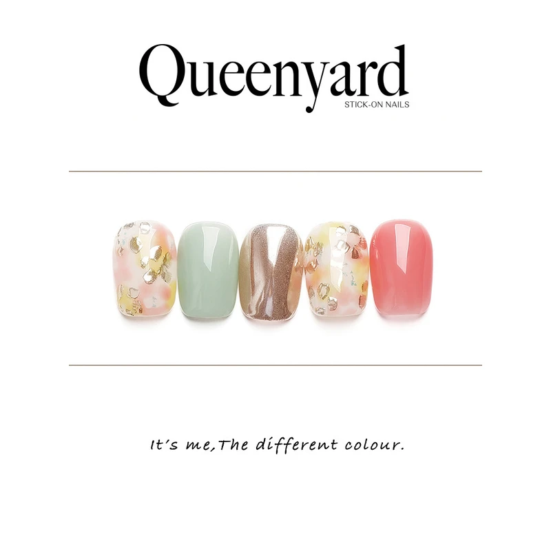 QUEENYARD【顺丰包邮】朝花夕拾 温柔氛围感粉色系2024手工穿戴甲