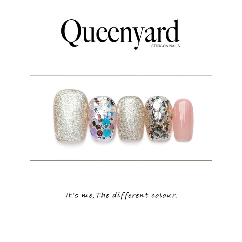 QUEENYARD【白桃】 温柔高级感2024气质仙女款手工穿戴甲
