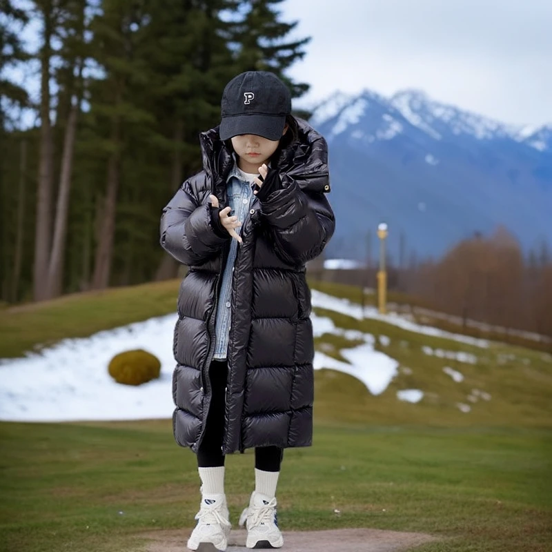 儿童长款棉服冬季过膝保暖加厚棉袄男女童保暖棉衣韩版冬反季