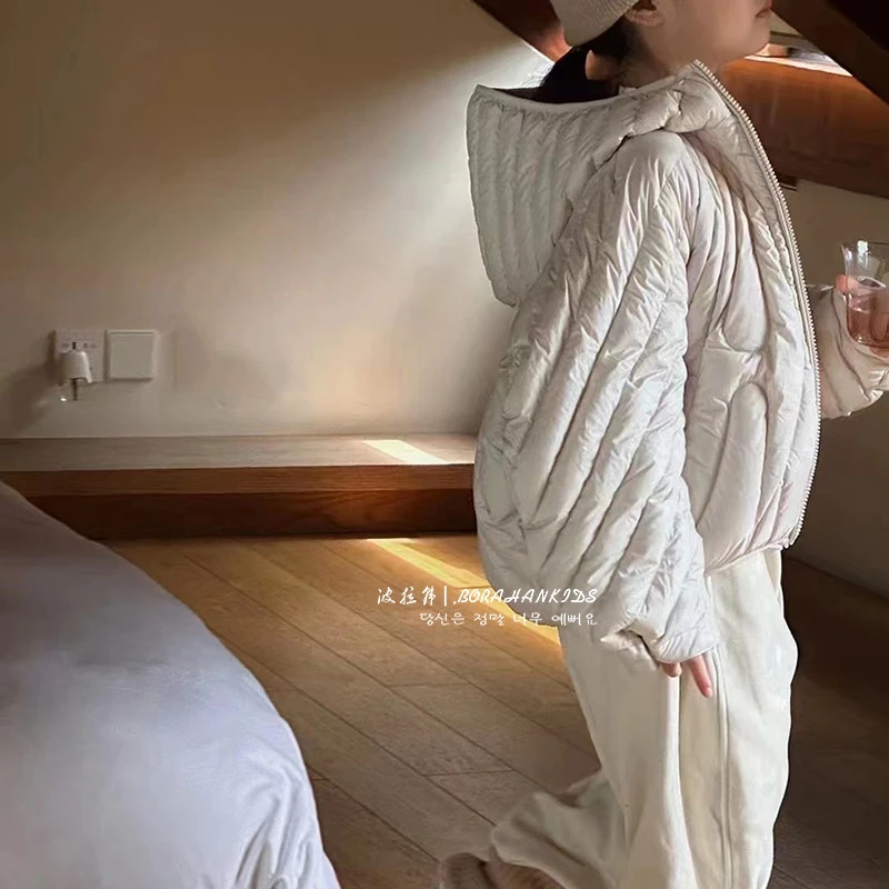 韩版棉服童装女宝宝短款棉袄儿童设计感冬装女童棉服廓形轻薄外套