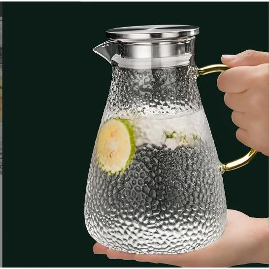 （新疆严选包邮）直家用锤纹冷水壶装玻璃水壶大容量加厚果汁壶