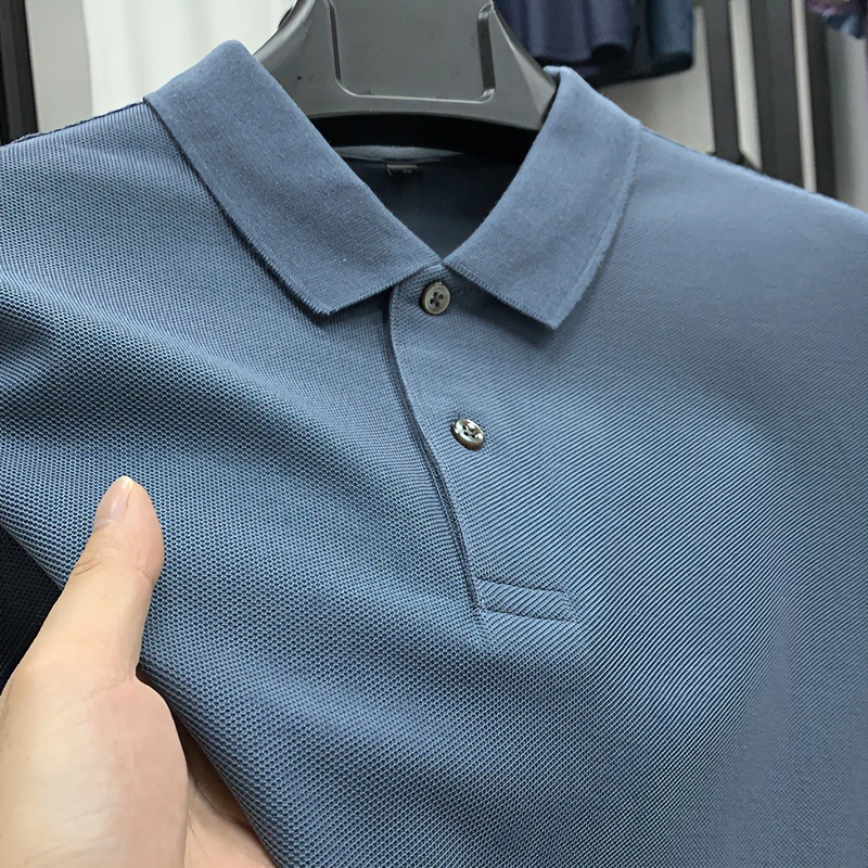 John Bunni100%珠地棉男士短袖POLO衫夏季美式休闲纯色半袖T恤