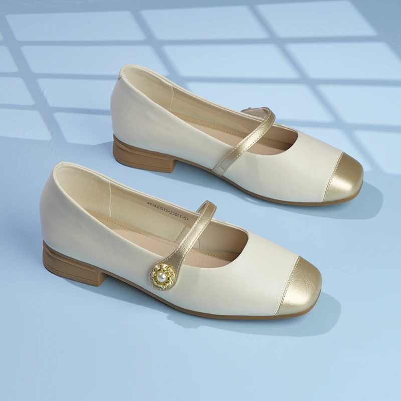 卓诗尼小香风软底玛丽珍鞋女2025新款浅口法式配裙子时尚平底单鞋