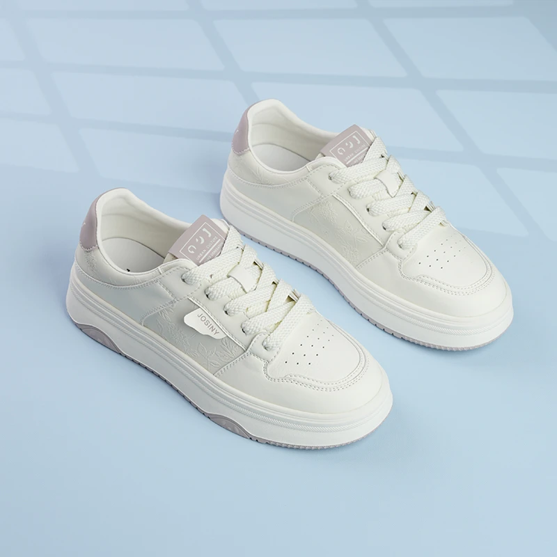 卓诗尼板鞋女2025春季百搭休闲踏青印花新中式刺绣软底小白鞋女鞋