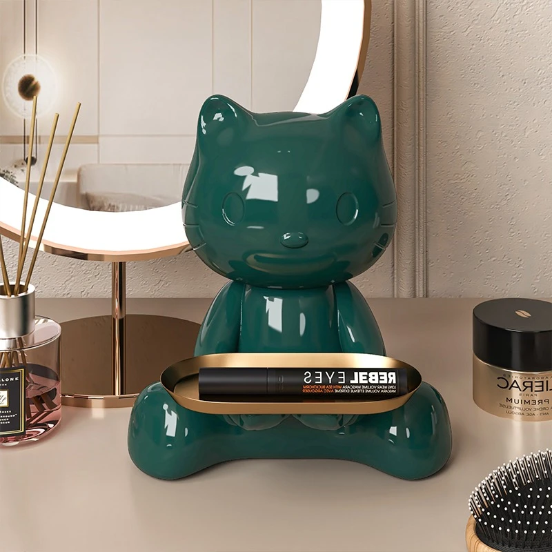 玄关装饰摆件收纳钥匙入户进门客厅桌面可爱猫咪家居乔迁新居礼品