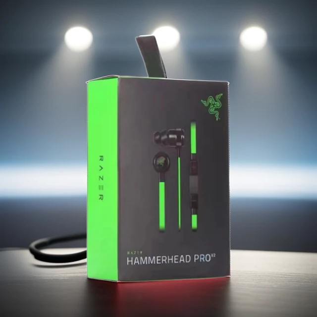 适用于战锤狂鲨专业版V2入耳式雷蛇耳机吃鸡游戏辨位线控3.5m耳麦