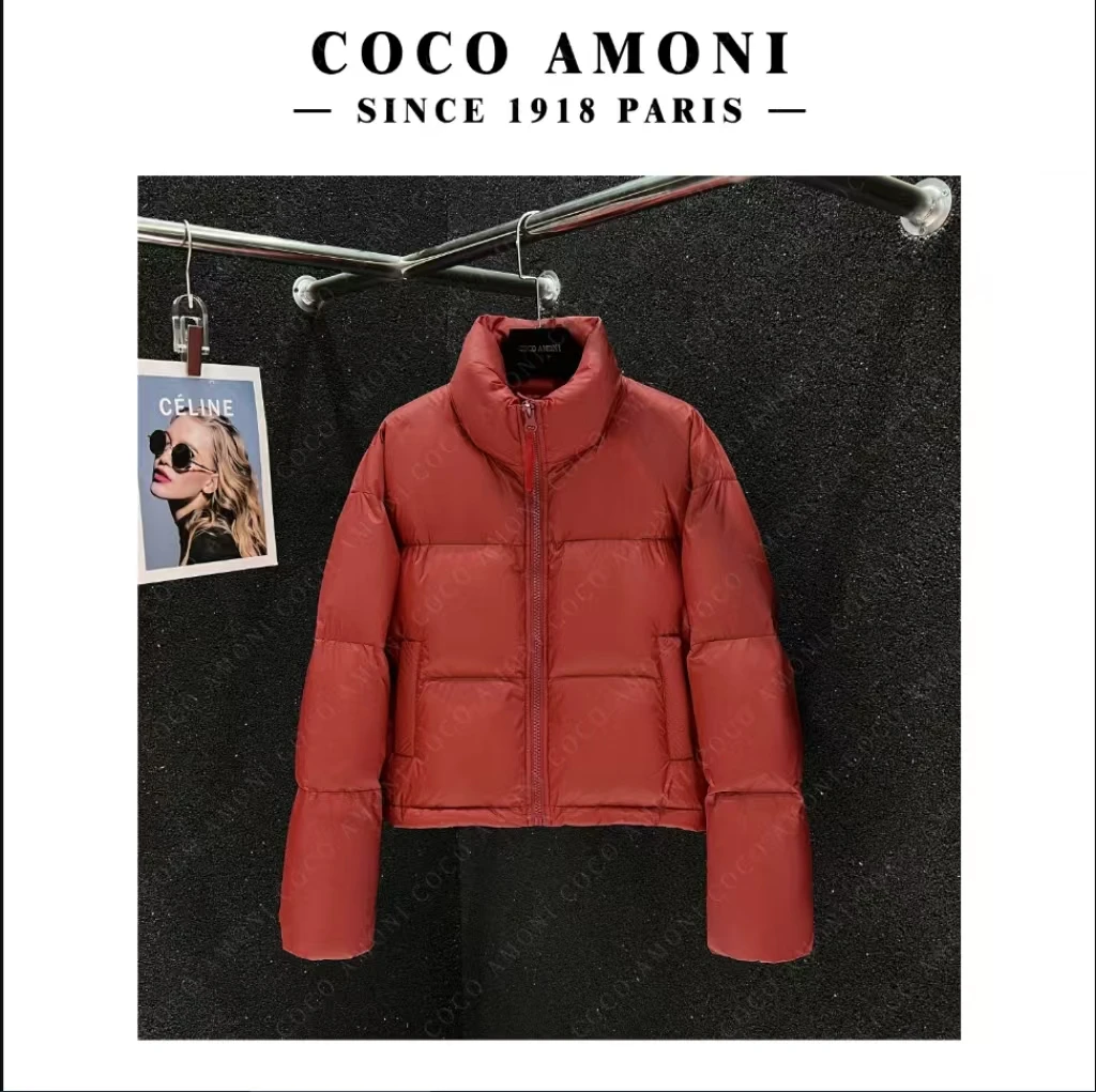 【慧慧】秋冬新款 设计师M家波浪纹百搭休闲羽绒服 YR058