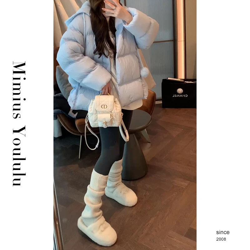 【mimius】&七七 高蓬日系甜美针织拼接大毛球外套汉服 F11208