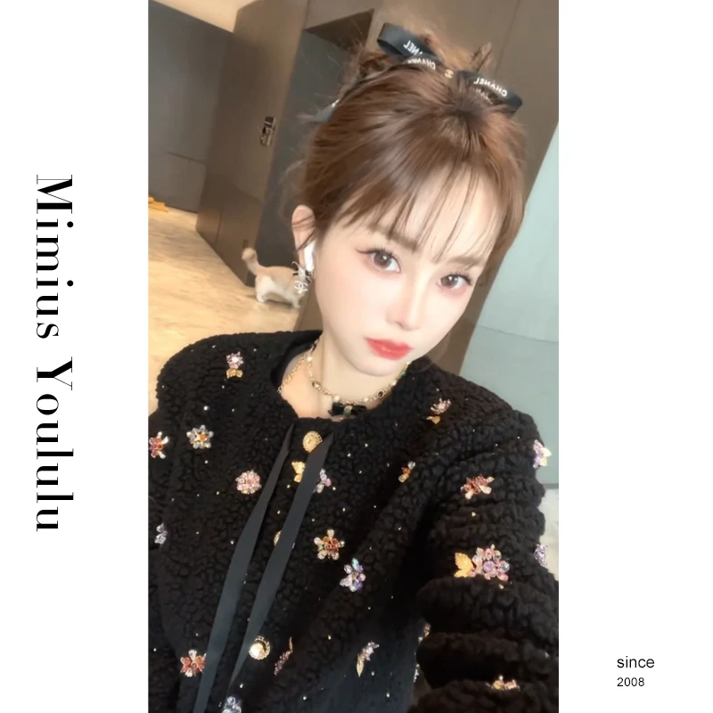 【mimius】喵喵 收藏家系列24K工坊超重工钉珠羊毛外套汉服F12073