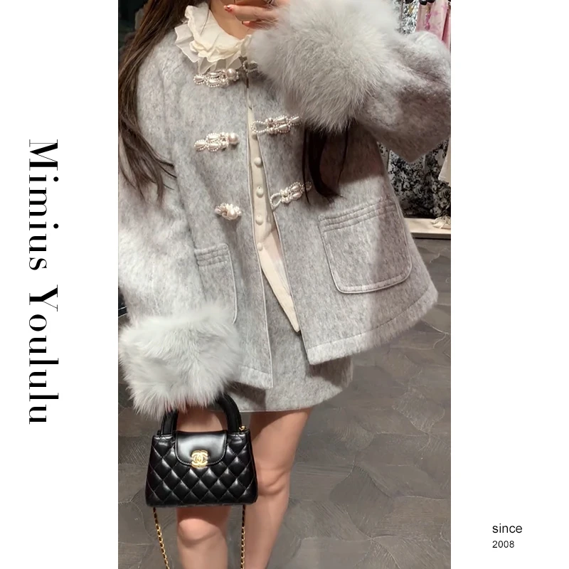 【mimius】B游鹿鹿高奢中式狐狸毛大衣+半裙（毛毛可拆卸）F11123