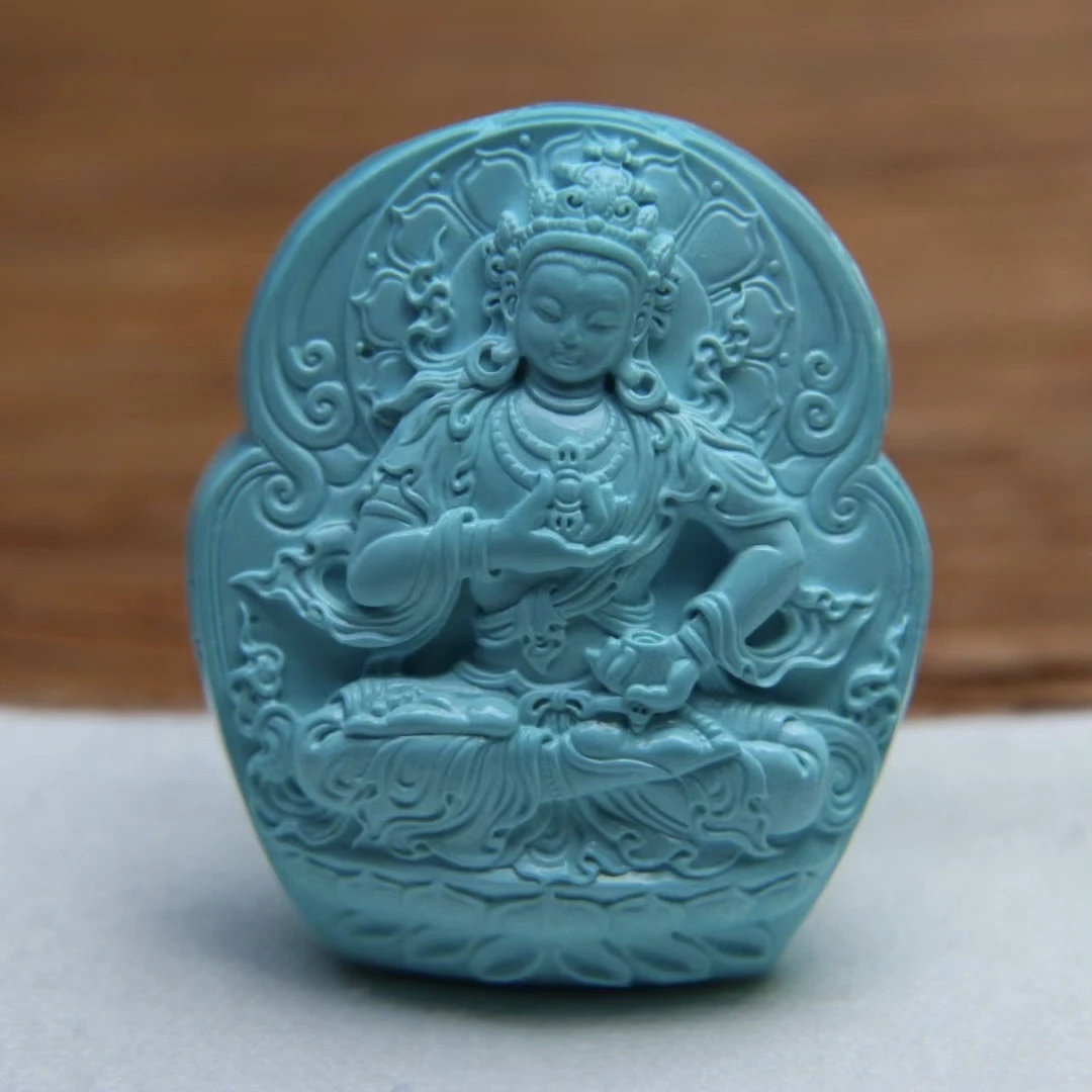 jiang long/江龍精品金刚萨埵云盖寺果冻玉化料瓷釉级雕工收藏级