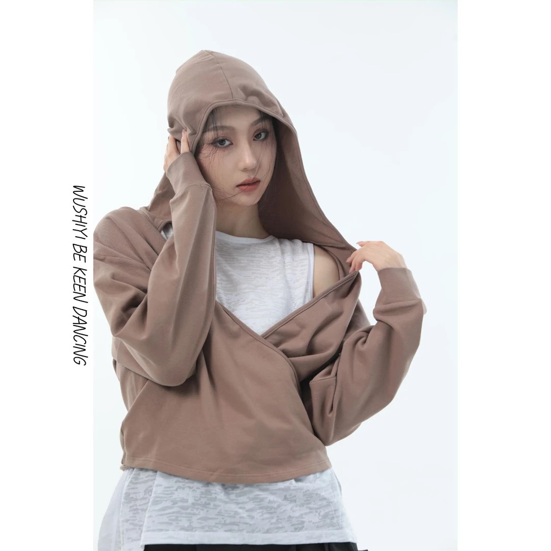 舞十一A0026舞蹈人的缠腰帽衫长袖套头设计感我有一个帽衫纯色