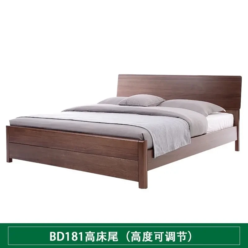 爱扬家居，简写生活系列BD181黑胡桃实木大床