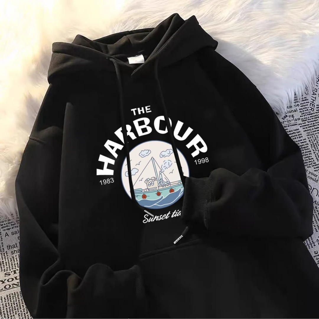 加绒加厚连帽卫衣女学生2024秋冬新款oversize设计感时尚外套女潮