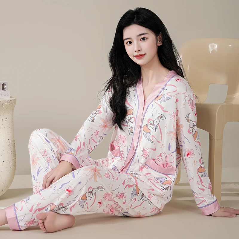 睡衣合集简约休闲开衫家居服套装58715