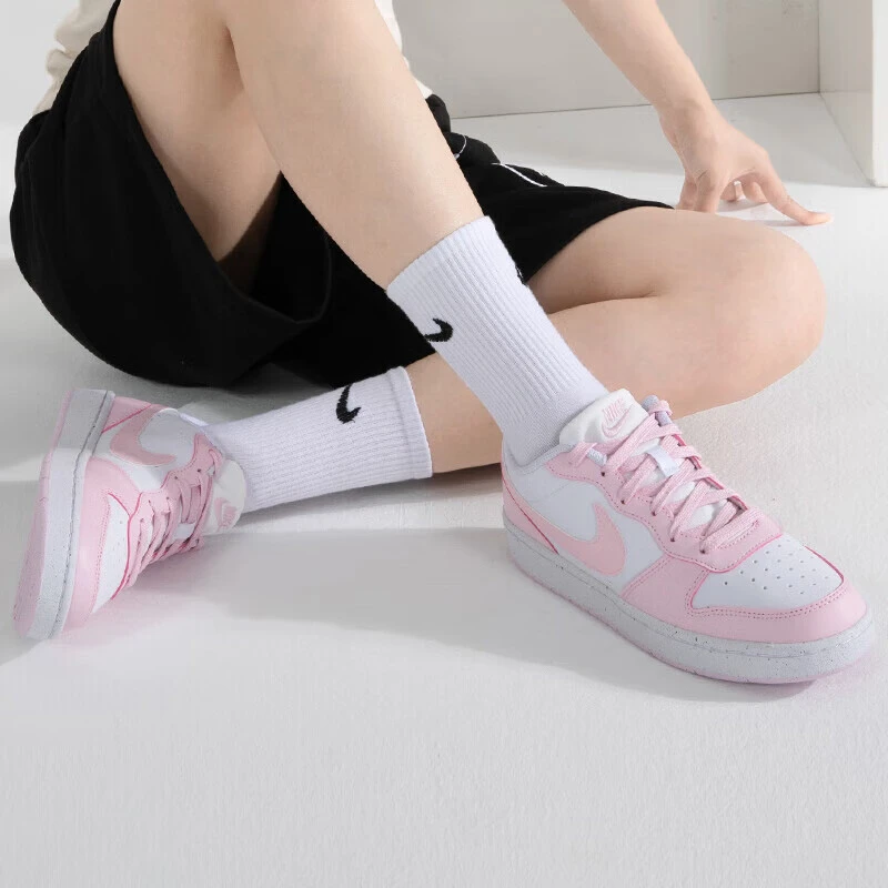 Nike/耐克Court Borough low 樱花粉休闲女鞋低帮板鞋DV5456-105