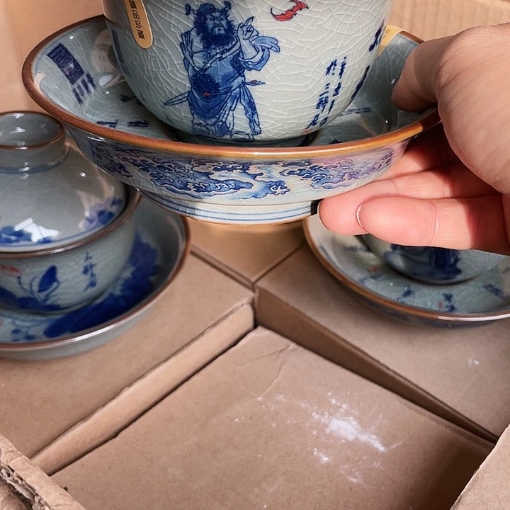 杯钟馗元宝大盖碗老淘泥