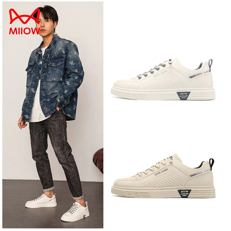 MiiOW/猫人男鞋时尚百搭透气潮流潮鞋厚底低帮秋季夏季男士