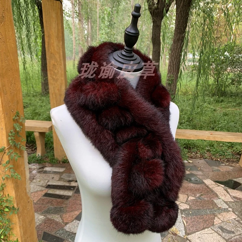 真兔毛围巾女士新款獭兔毛围巾中长款兔毛围脖加厚保暖皮草围脖