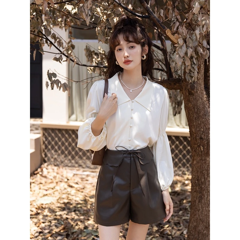 【小铃铛专属】谜秀衬衫女法式复古设计感小众灯笼袖衬MXB32C0508