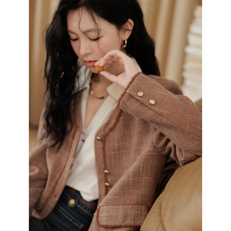 【直播专属】谜秀法式小香风流苏短外套通勤设计感上衣MXD43W0409