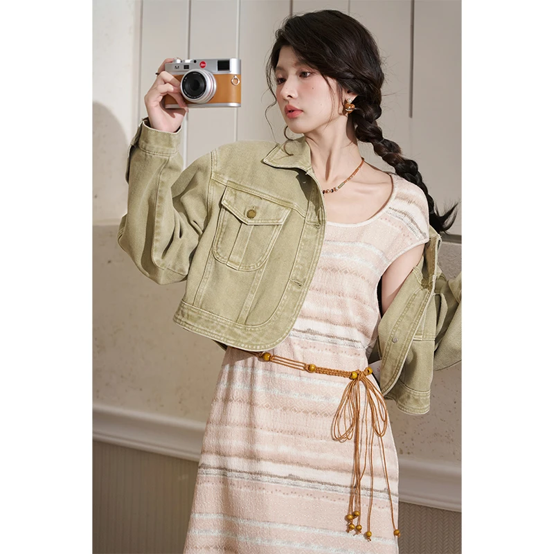 【直播专属】谜秀洗水做旧牛仔短外套韩版小个子外搭MXD14W0312