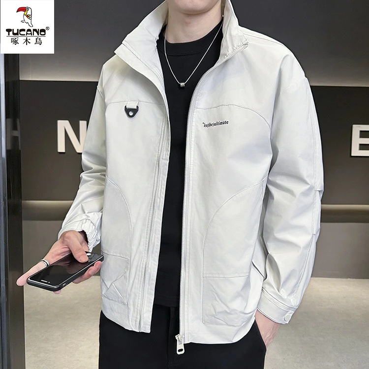 TUCANO/啄木鳥立领夹克男士宽松上衣2024秋季新款潮休闲百搭外套