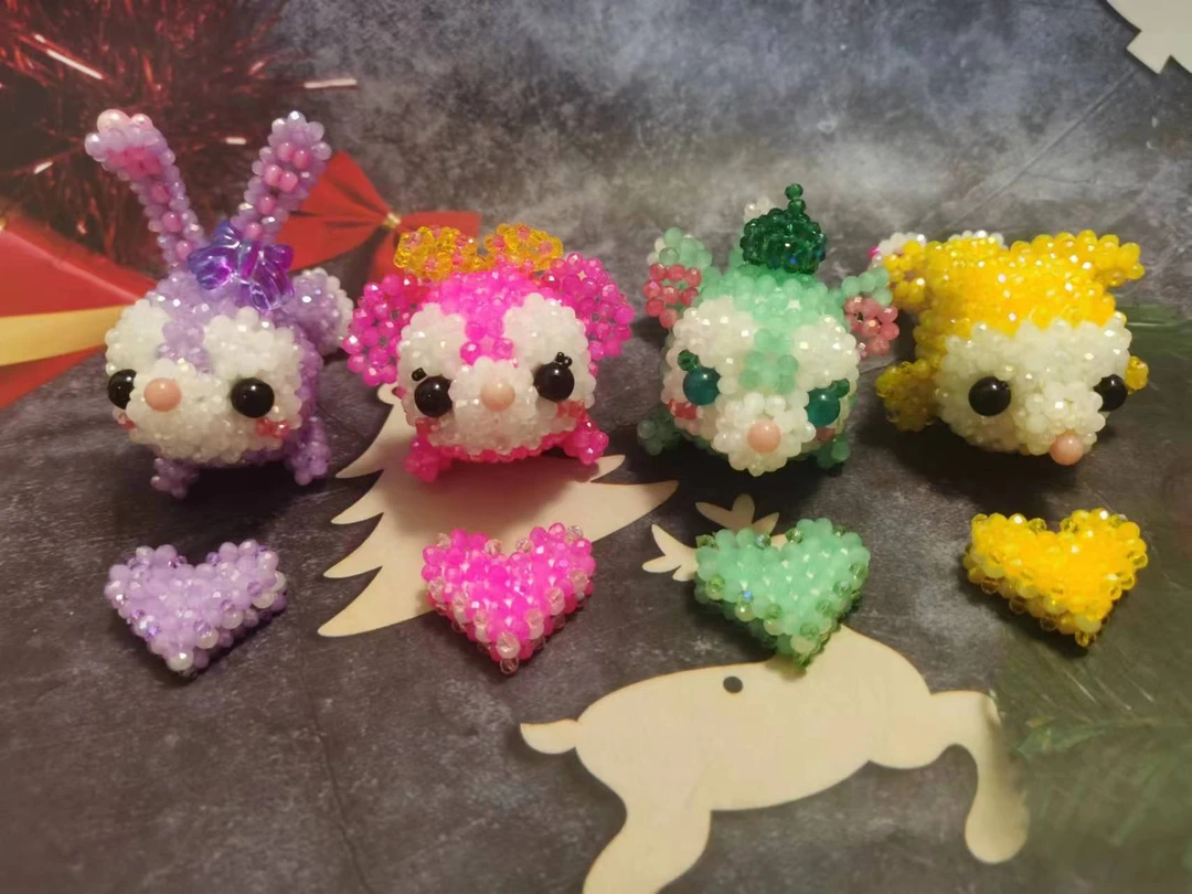 晶晶珠手工编织成品趴趴系列摆件礼品