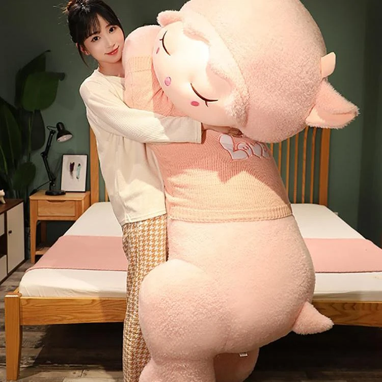 巨大趴趴羊公仔抱枕可爱小羊熊玩偶羊驼毛绒玩具男女生睡觉布娃娃