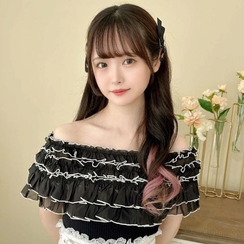 ROJITA ·couture配色叠层褶皱上衣(C421927现货)
