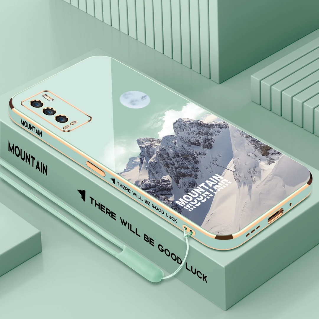电镀雪山白适用RealmeGT大师探索版手机壳图案+镜头保护+送挂绳
