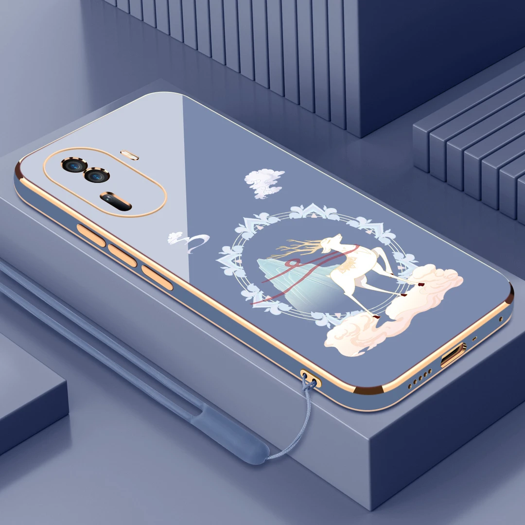 鹿踏祥云适用opporeno11手机壳新款防摔男女款硅胶软壳电镀保护壳