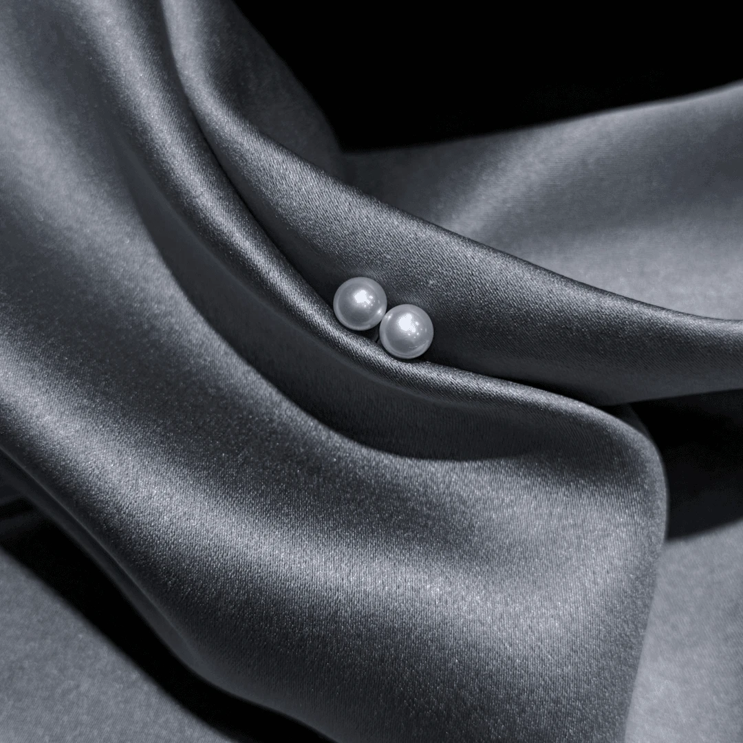 淡水无核珍珠耳钉5-6mm气质素钉s925