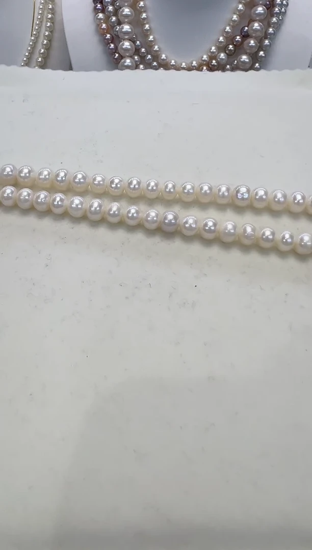 【闪购商品】淡水珍珠颈饰银S925镶嵌7-7.5MM