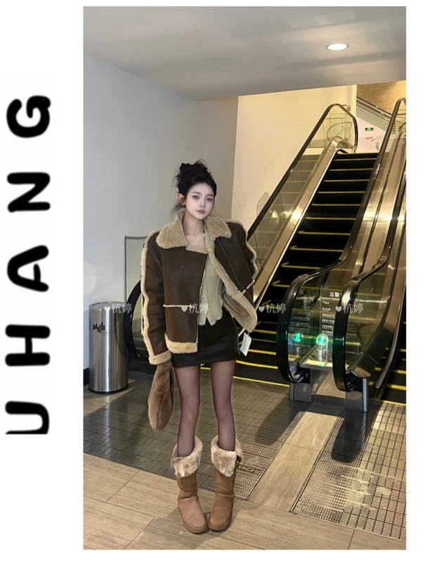 【北欧暖冬】韩版复古氛围加厚机车外套