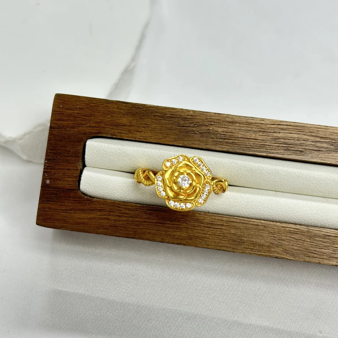 戒指 戒指 戒指 R黄色玫瑰花开口戒指多样性发货44110