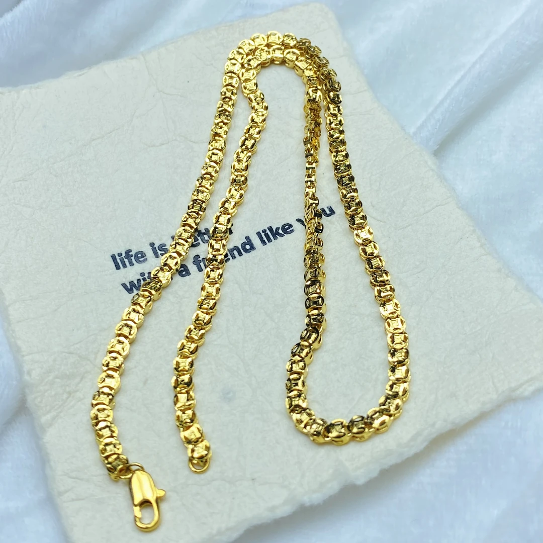 项链 P黄色铜钱项链多样性发货44194