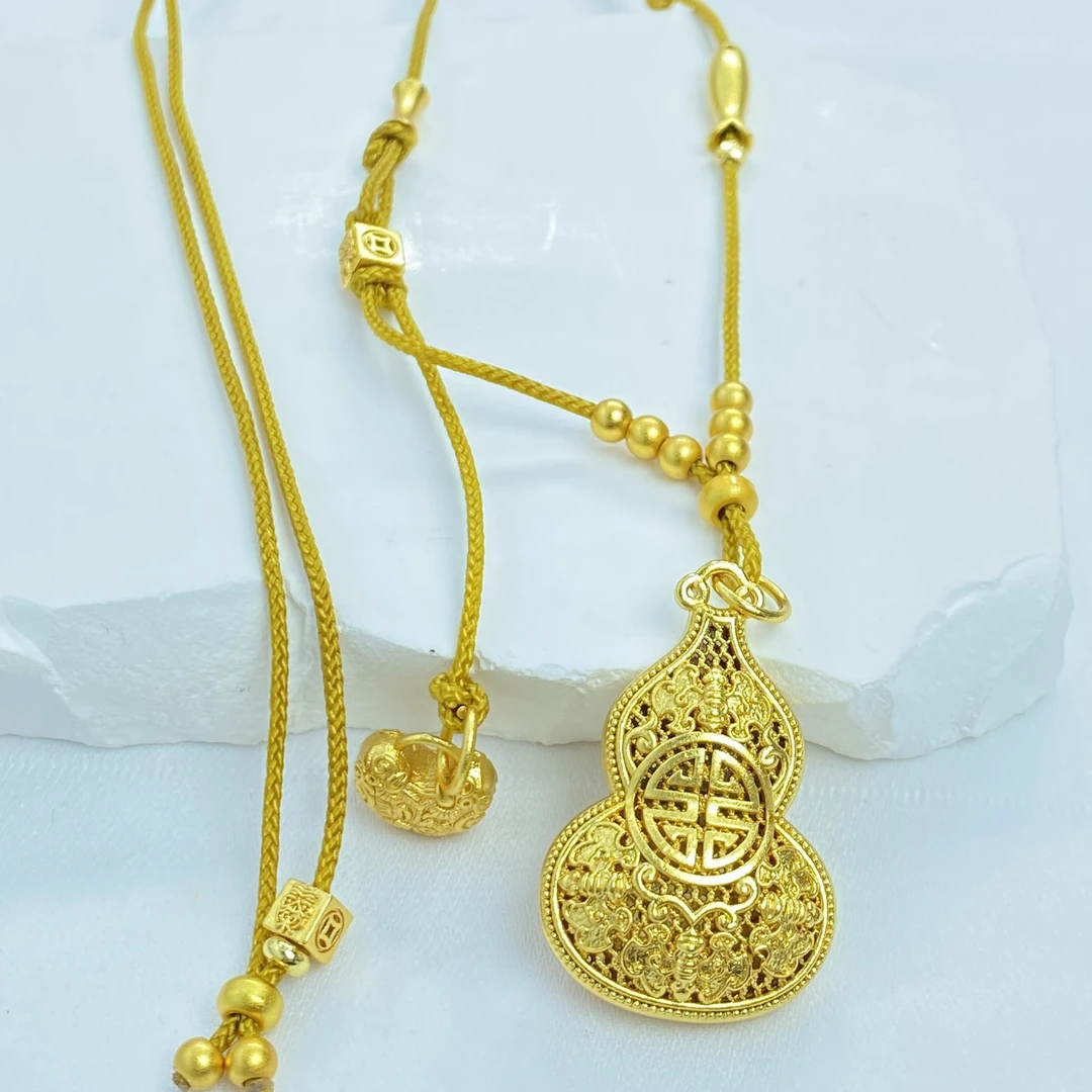 F黄色喜字葫芦项链多样性发货18277