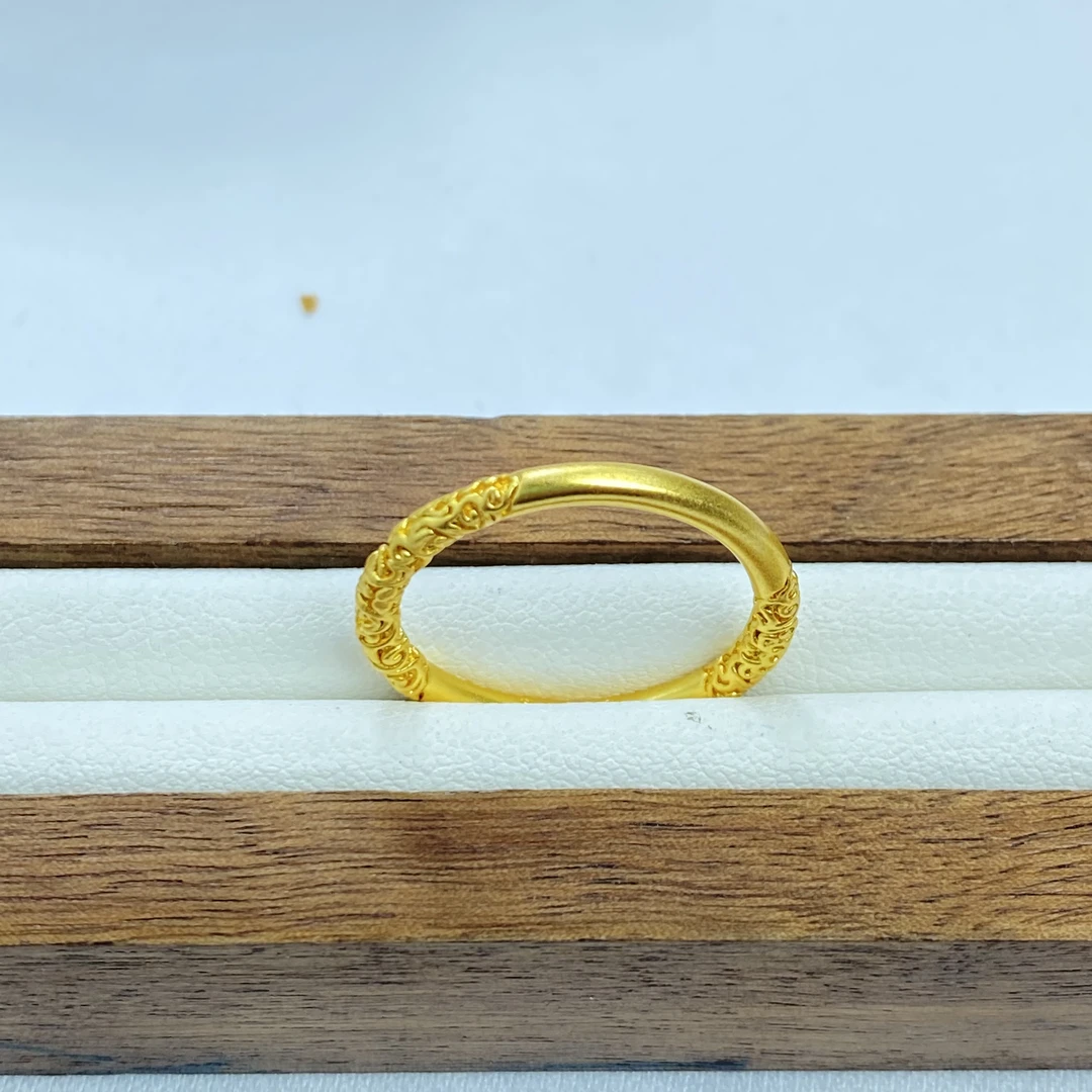 戒指 Z黄色卷草纹戒指多样性发货17773