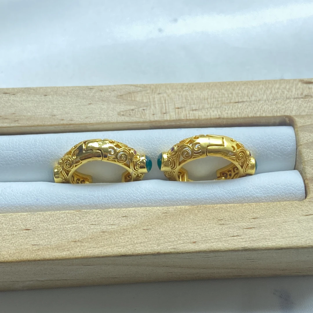 耳饰 G黄色卷草纹耳环多样性发货18620