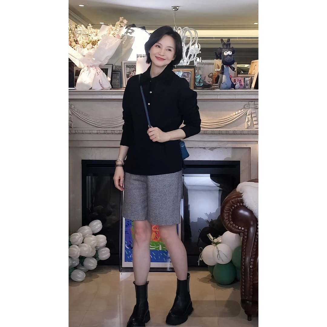 我是摩羯 黑金老钱风 永迈珠地棉波浪边工艺时尚休闲polo领长袖衫